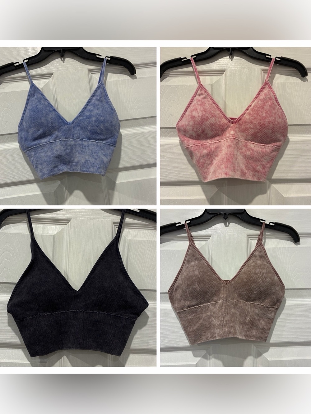 Zenana Outfitters Pink Tie-Dye Ribbed Bralette